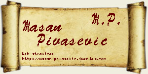 Mašan Pivašević vizit kartica